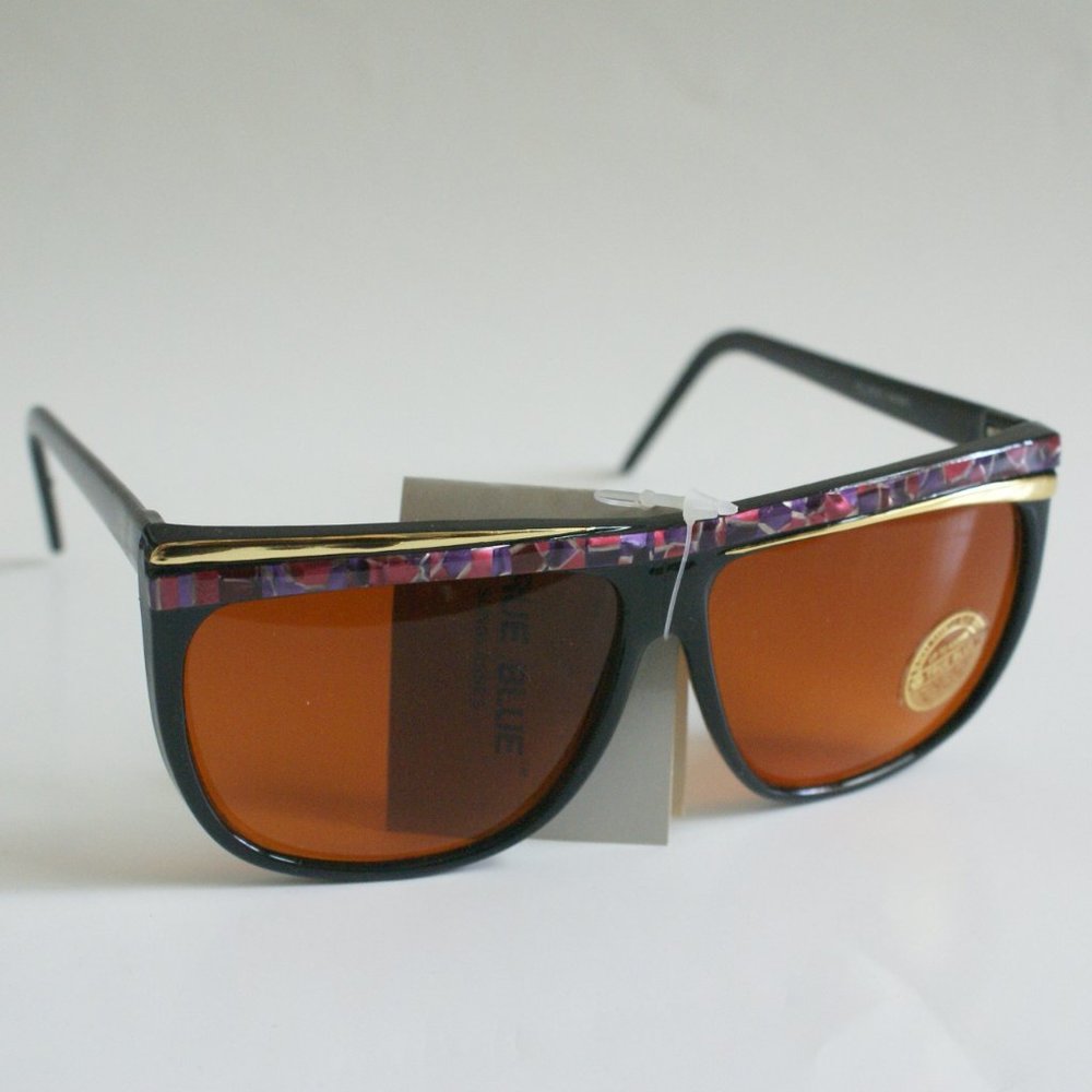 NWT True Vintage Lady'sRetroFashion 80s style laminate top sunglass